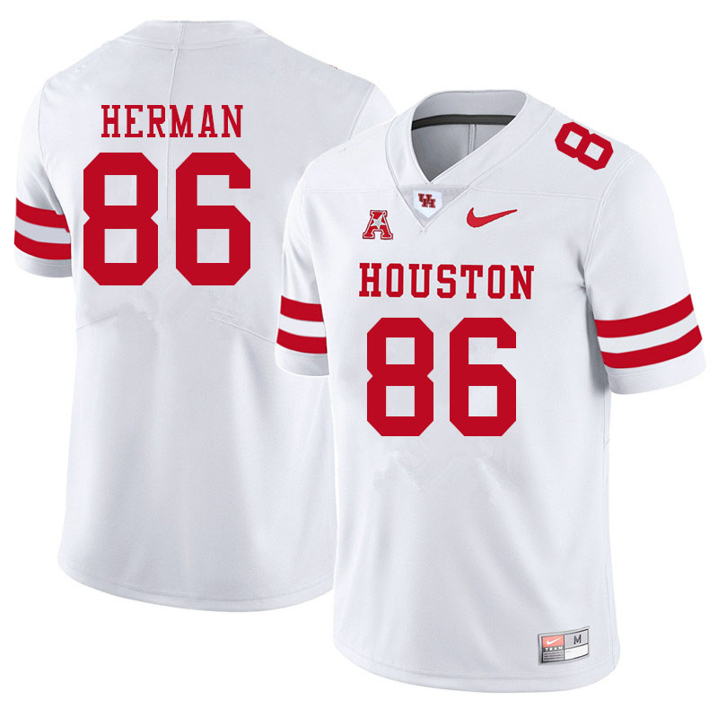 Men #86 Darson Herman Houston Cougars College Football Jerseys Sale-White